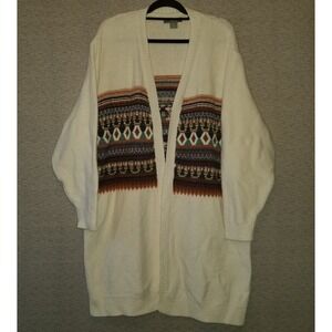 Cabela's Natural Selections- Aztec 2XL Open Knit Cardigan- Southwest Ivory Cream